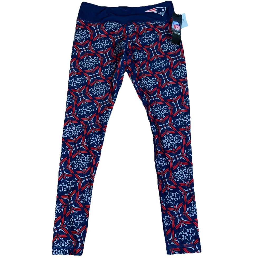 NFL Team New England Patriots High Waist Yoga Pants Slimming Fitness Legging Med